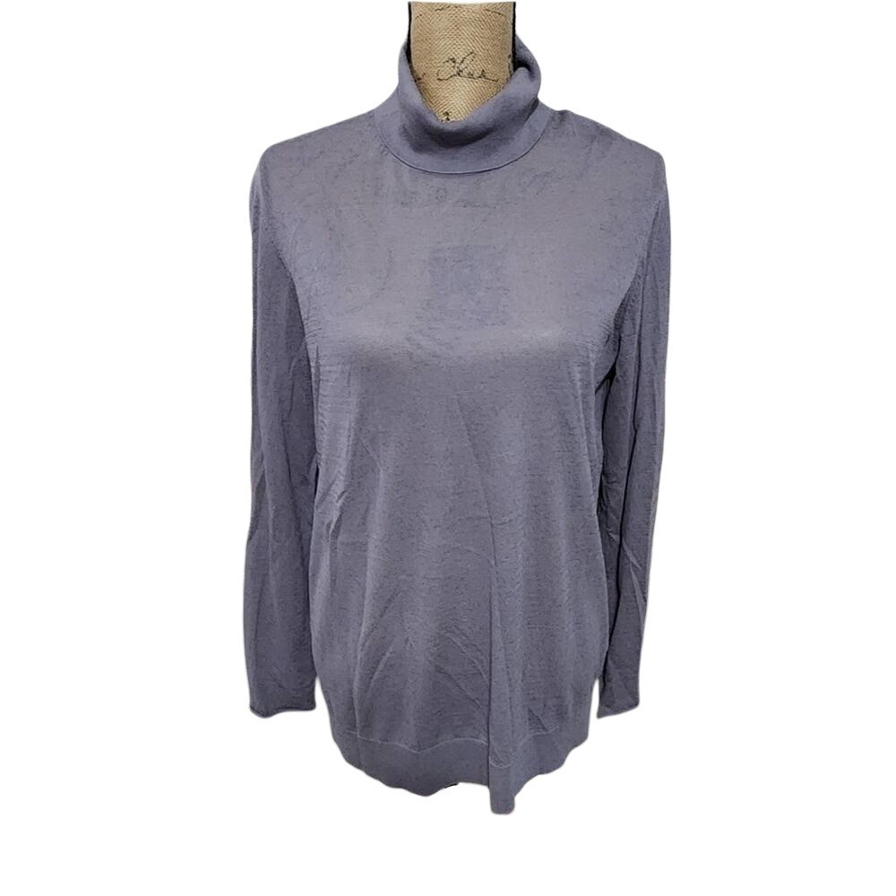 COS Collection of Style Purple Turtleneck Fine Knit Lightweight Top Womens L‎